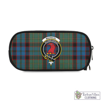 MacNicol Hunting Tartan Pen and Pencil Case with Family Crest