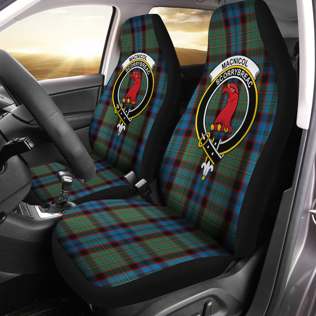 MacNicol Hunting Tartan Car Seat Cover with Family Crest One Size - Tartanvibesclothing