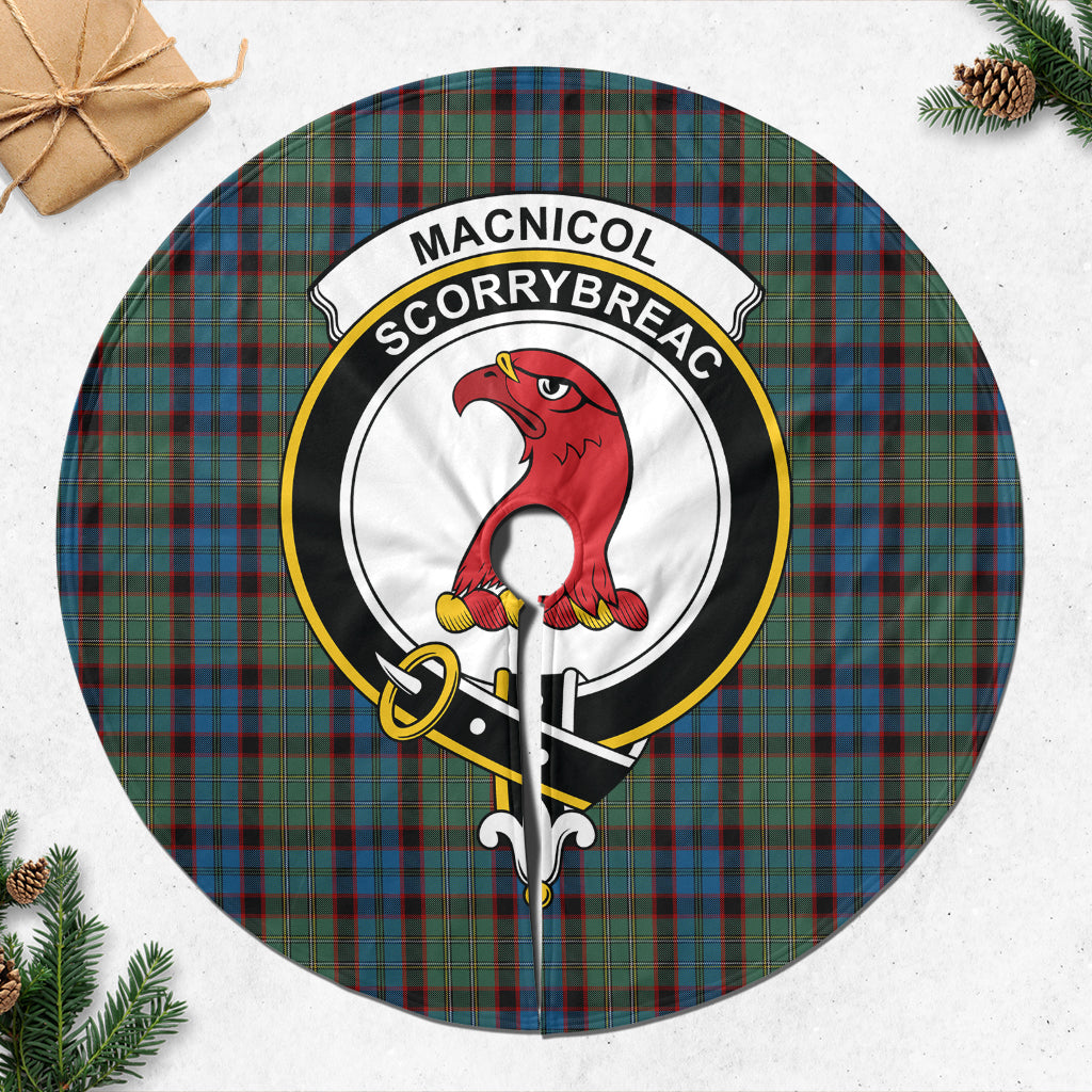 MacNicol Hunting Tartan Christmas Tree Skirt with Family Crest - Tartanvibesclothing