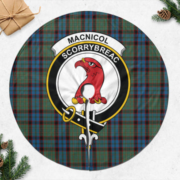 MacNicol Hunting Tartan Christmas Tree Skirt with Family Crest