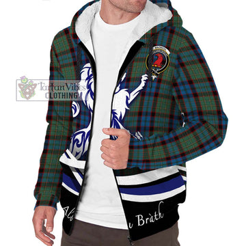 MacNicol Hunting Tartan Sherpa Hoodie with Alba Gu Brath Regal Lion Emblem