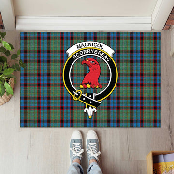 MacNicol Hunting Tartan Door Mat with Family Crest