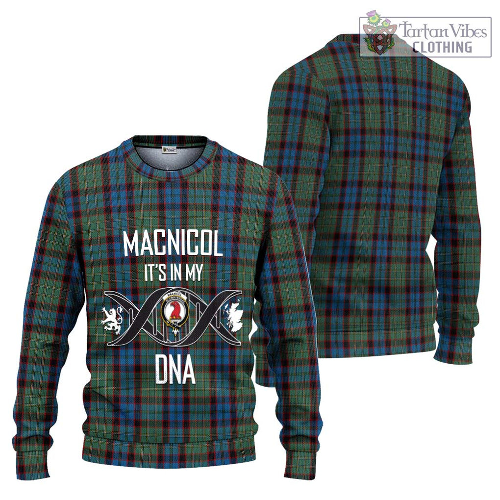 MacNicol Hunting Tartan Knitted Sweater with Family Crest DNA In Me Style Unisex - Tartanvibesclothing Shop