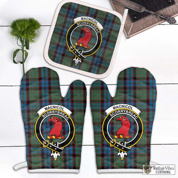 MacNicol Hunting Tartan Combo Oven Mitt & Pot-Holder with Family Crest