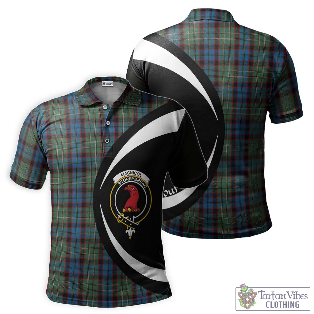 MacNicol Hunting Tartan Men's Polo Shirt with Family Crest Circle Style Kid - Tartan Vibes Clothing