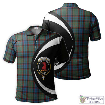 MacNicol Hunting Tartan Men's Polo Shirt with Family Crest Circle Style