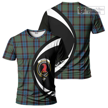 MacNicol Hunting Tartan T-Shirt with Family Crest Circle Style