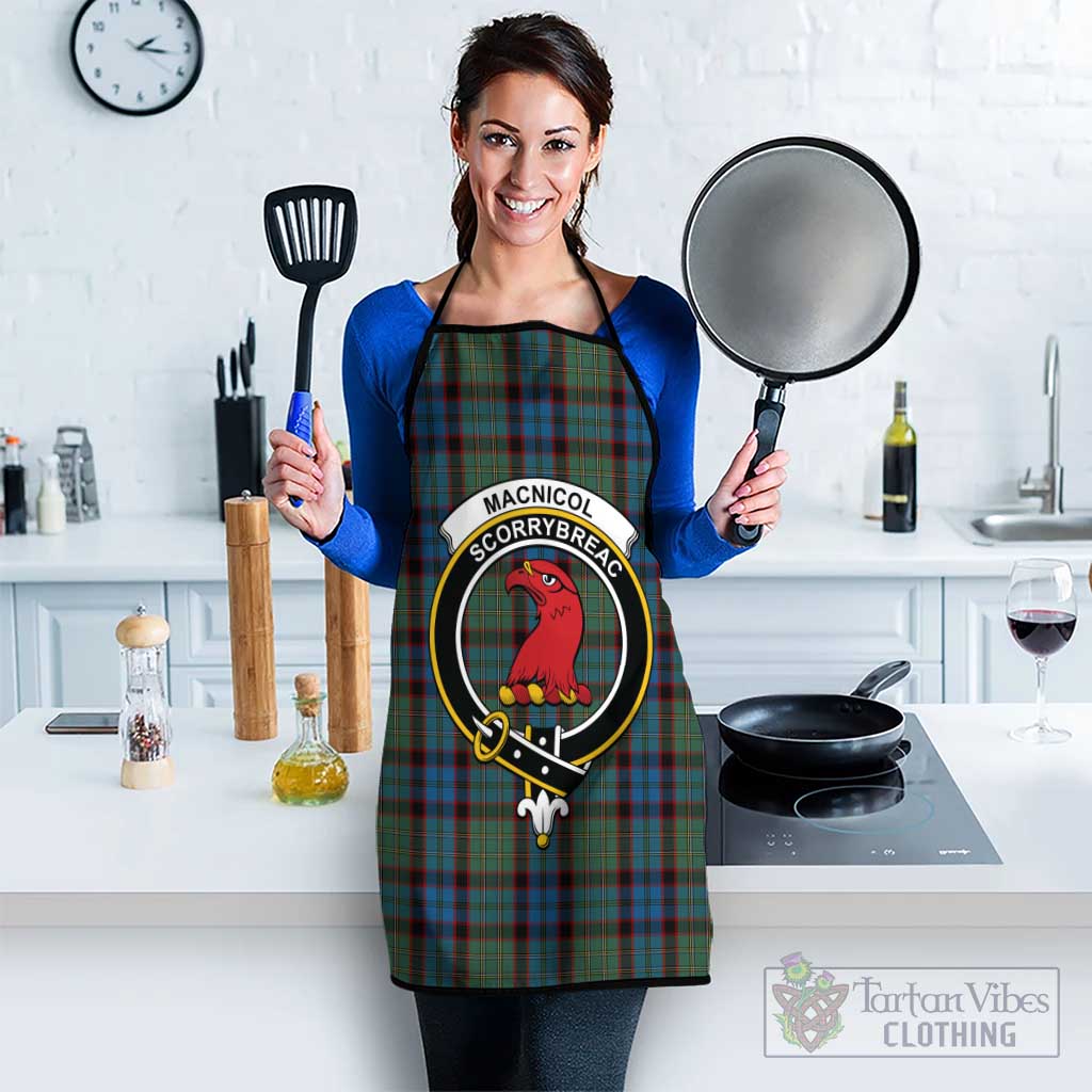 MacNicol Hunting Tartan Apron with Family Crest Black S 38x47 cm - Tartan Vibes Clothing