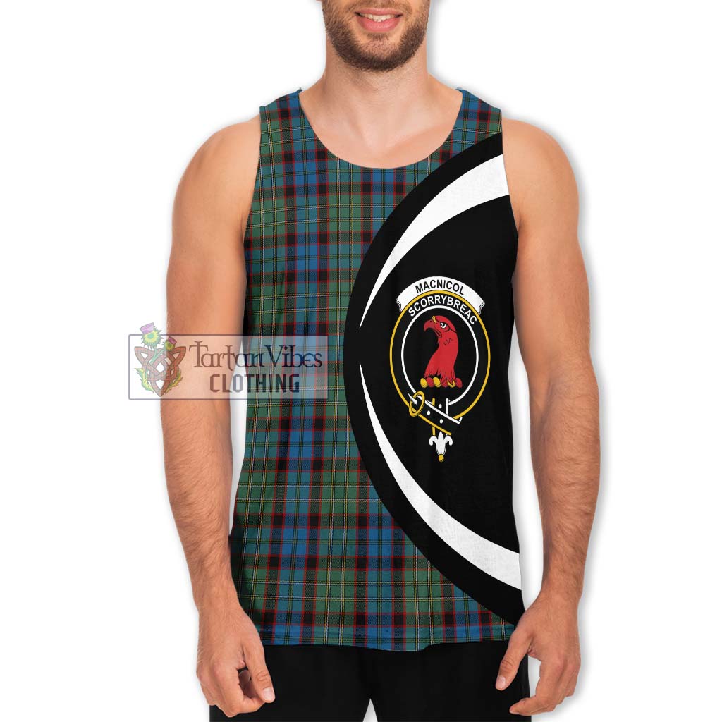 MacNicol Hunting Tartan Men's Tank Top with Family Crest Circle Style Men - Tartan Vibes Clothing