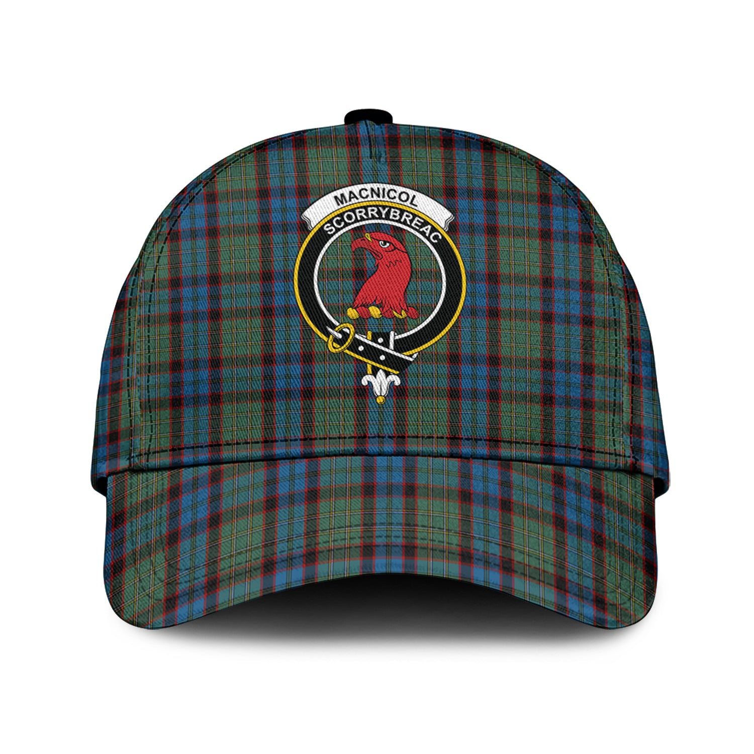 MacNicol Hunting Tartan Classic Cap with Family Crest Classic Cap Universal Fit - Tartan Vibes Clothing