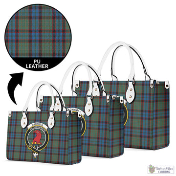 MacNicol Hunting Tartan Luxury Leather Handbags with Family Crest