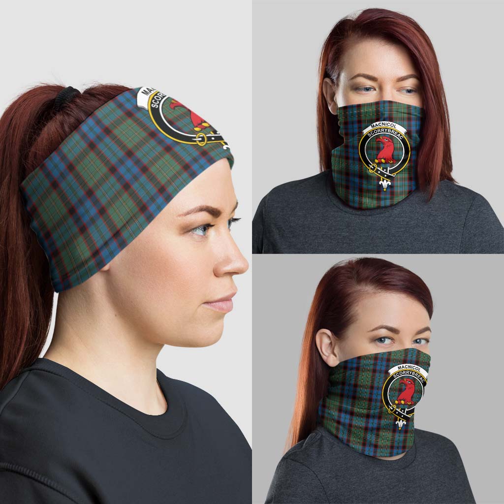 MacNicol Hunting Tartan Neck Gaiters, Tartan Bandanas, Tartan Head Band with Family Crest