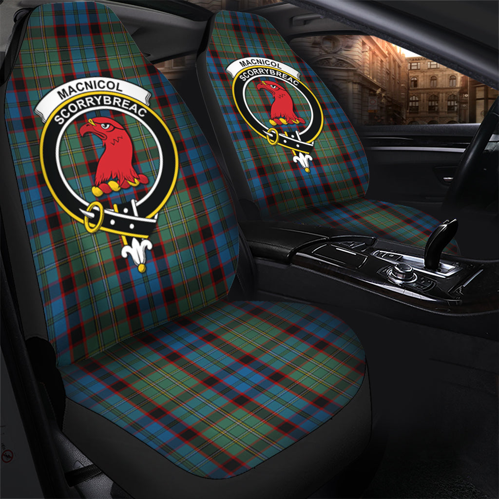 MacNicol Hunting Tartan Car Seat Cover with Family Crest - Tartanvibesclothing