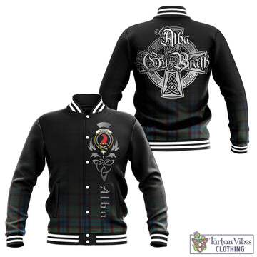 MacNicol Hunting Tartan Baseball Jacket Featuring Alba Gu Brath Family Crest Celtic Inspired