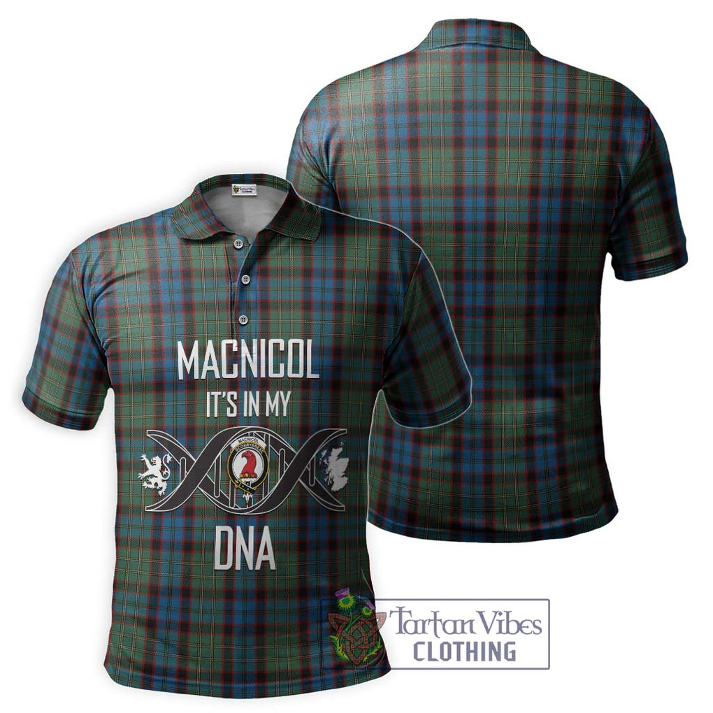 MacNicol Hunting Tartan Polo Shirt with Family Crest DNA In Me Style - Tartanvibesclothing Shop