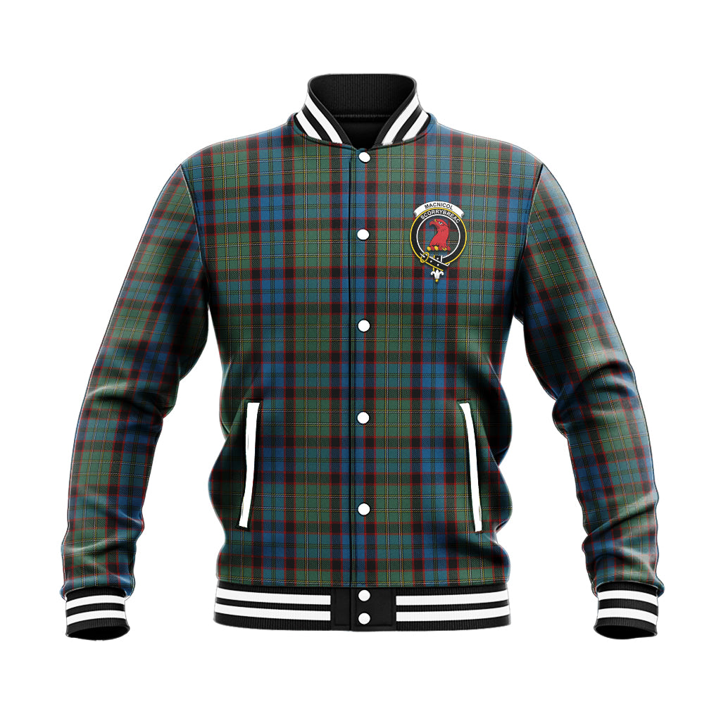 MacNicol Hunting Tartan Baseball Jacket with Family Crest - Tartan Vibes Clothing