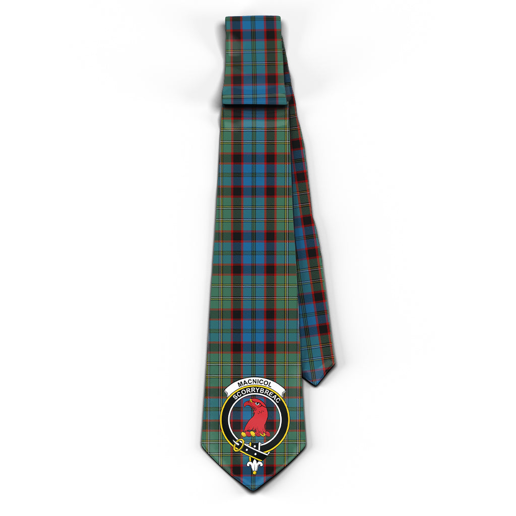 MacNicol Hunting Tartan Classic Necktie with Family Crest - Tartan Vibes Clothing