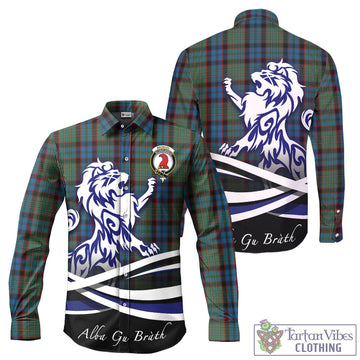 MacNicol Hunting Tartan Long Sleeve Button Up Shirt with Alba Gu Brath Regal Lion Emblem