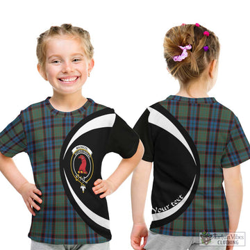 MacNicol Hunting Tartan Kid T-Shirt with Family Crest Circle Style