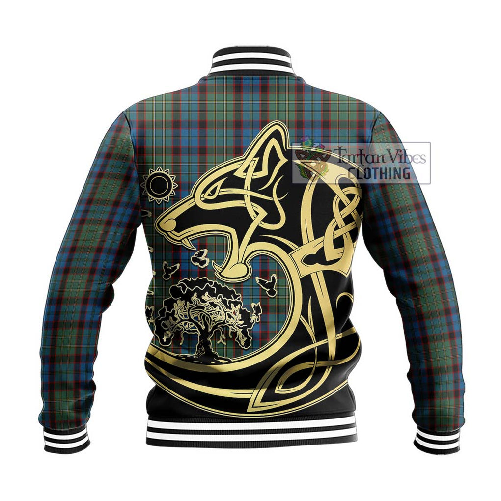 MacNicol Hunting Tartan Baseball Jacket with Family Crest Celtic Wolf Style - Tartan Vibes Clothing