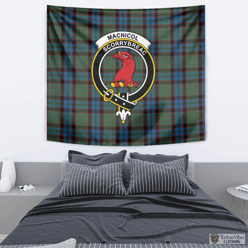 MacNicol Hunting Tartan Tapestry Wall Hanging and Home Decor for Room with Family Crest