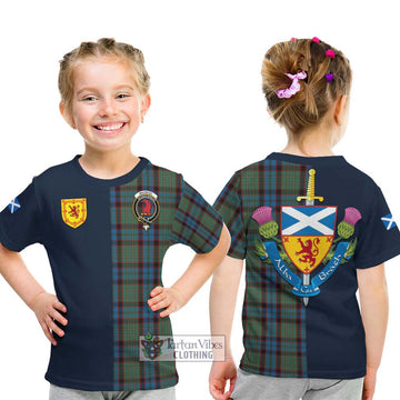 MacNicol Hunting Tartan Kid T-Shirt Alba with Scottish Lion Royal Arm Half Style