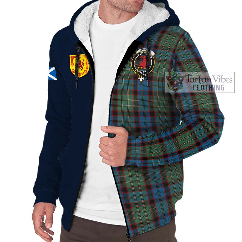 Tartan Vibes Clothing MacNicol Hunting Tartan Sherpa Hoodie with Scottish Lion Royal Arm Half Style