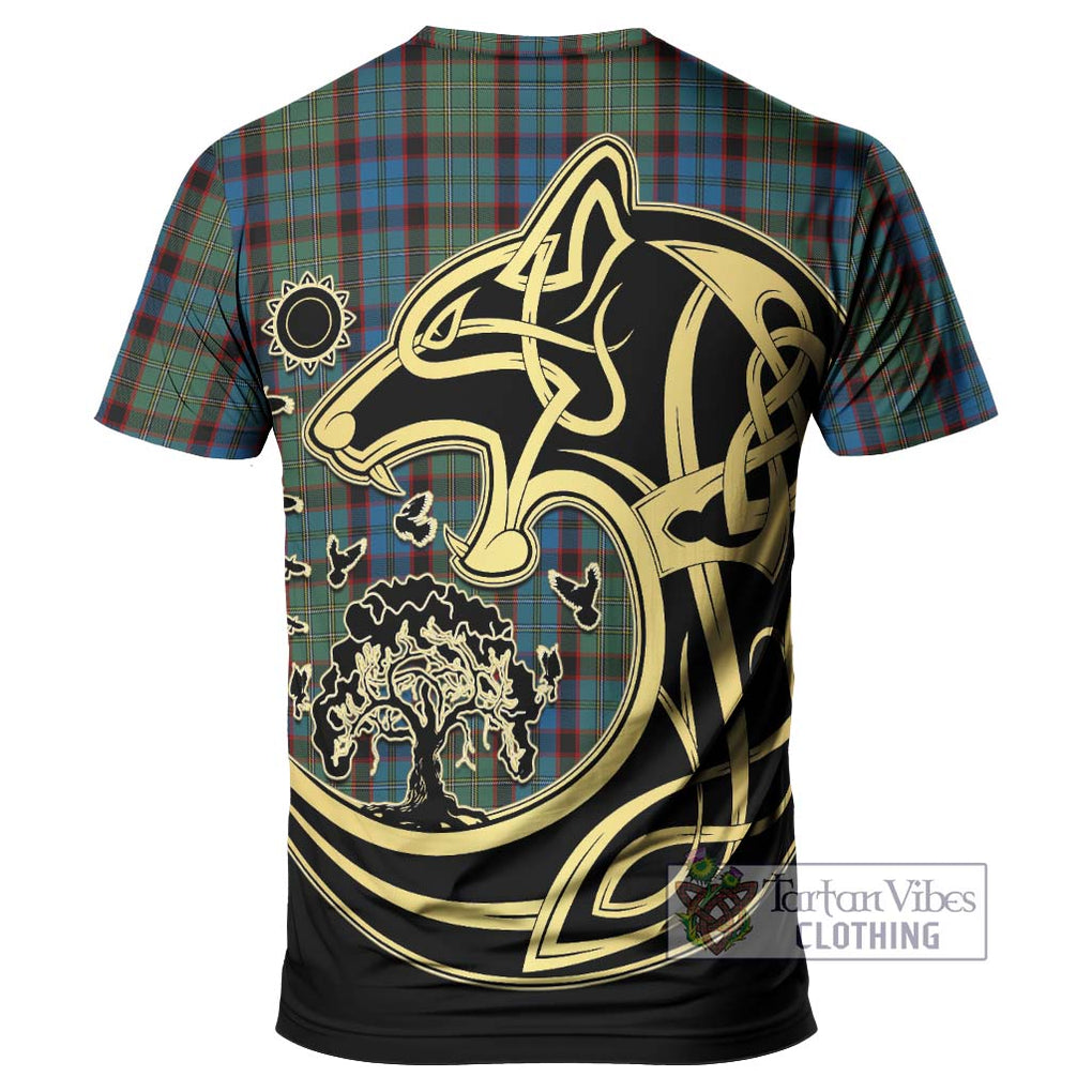 MacNicol Hunting Tartan T-Shirt with Family Crest Celtic Wolf Style - Tartan Vibes Clothing