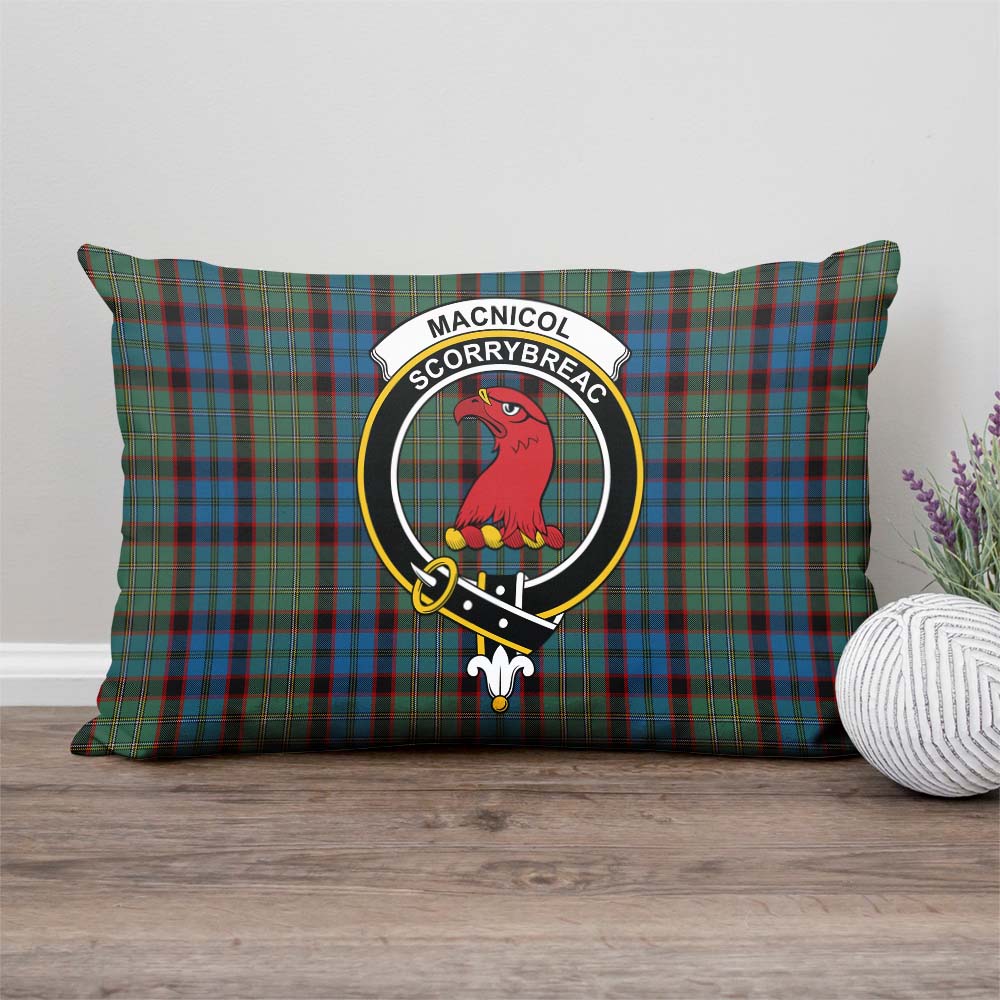 MacNicol Hunting Tartan Pillow Cover with Family Crest Rectangle Pillow Cover - Tartanvibesclothing