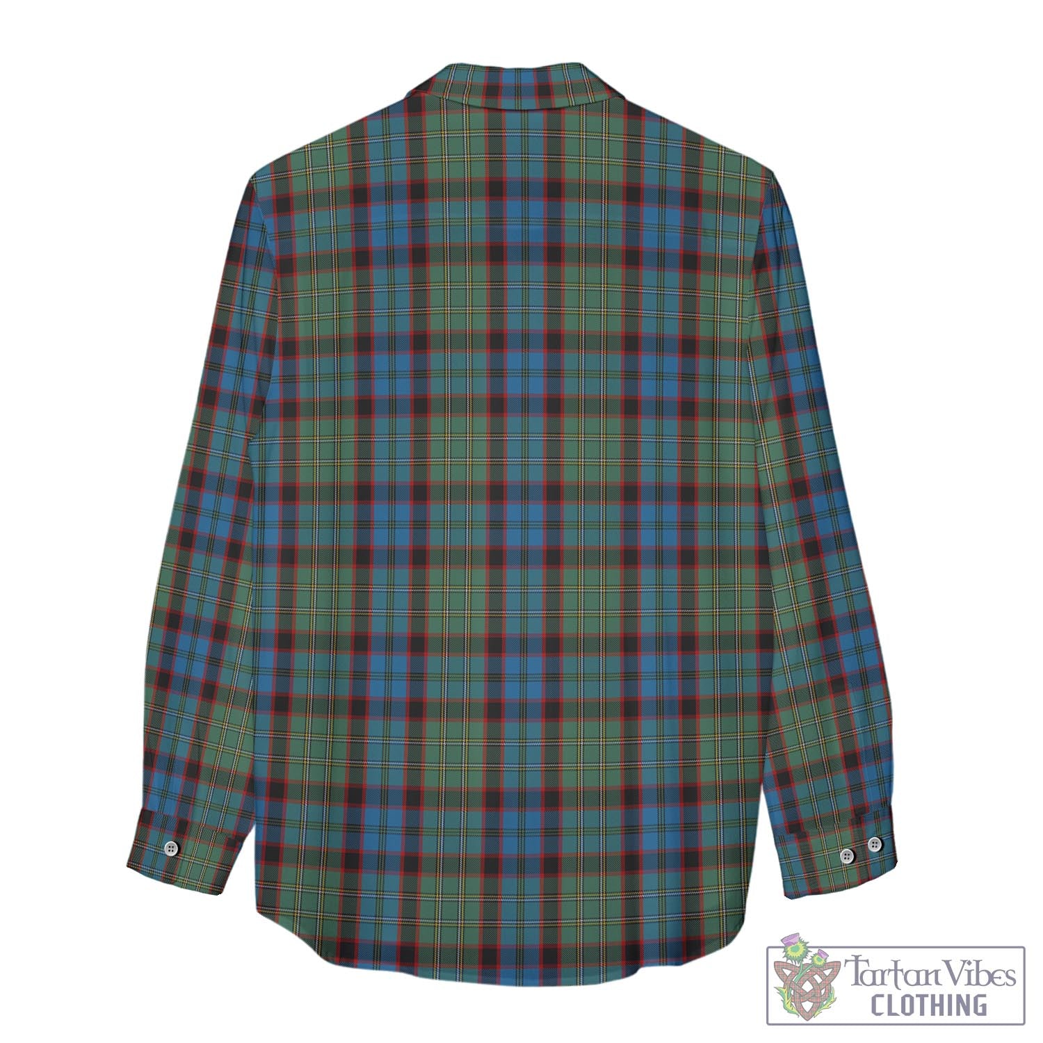 Tartan Vibes Clothing MacNicol Hunting Tartan Womens Casual Shirt with Family Crest