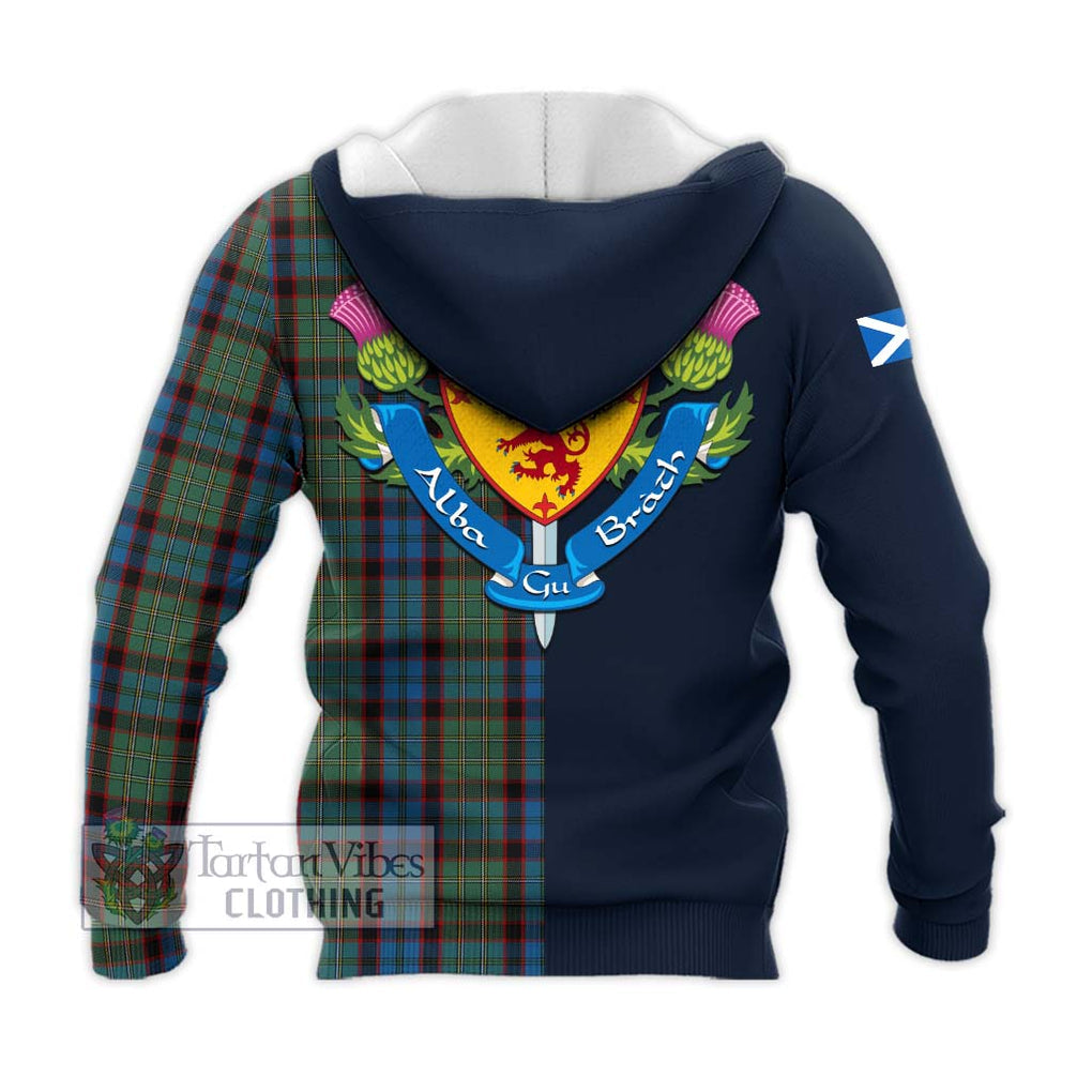 Tartan Vibes Clothing MacNicol Hunting Tartan Knitted Hoodie with Scottish Lion Royal Arm Half Style