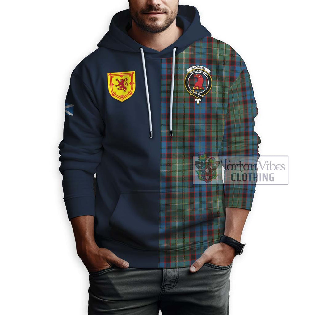 Tartan Vibes Clothing MacNicol Hunting Tartan Hoodie with Scottish Lion Royal Arm Half Style