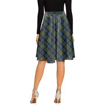 MacNicol Hunting Tartan Melete Pleated Midi Skirt Cross Style