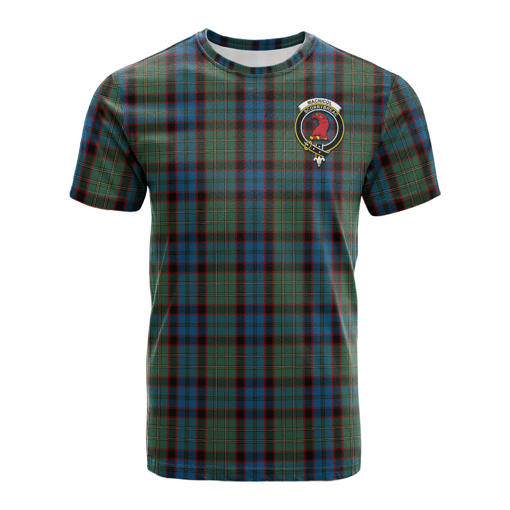 MacNicol Hunting Tartan T-Shirt with Family Crest - Tartan Vibes Clothing