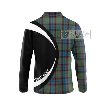 MacNicol Hunting Tartan Long Sleeve Polo Shirt with Family Crest Circle Style