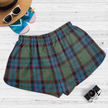 MacNicol Hunting Tartan Womens Shorts with Family Crest