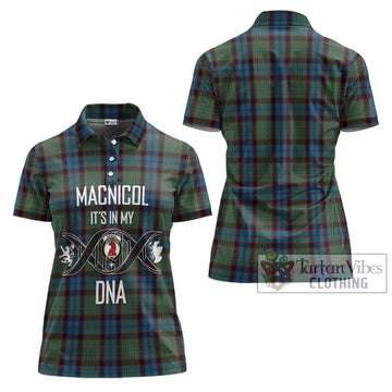 MacNicol Hunting Tartan Women's Polo Shirt with Family Crest DNA In Me Style