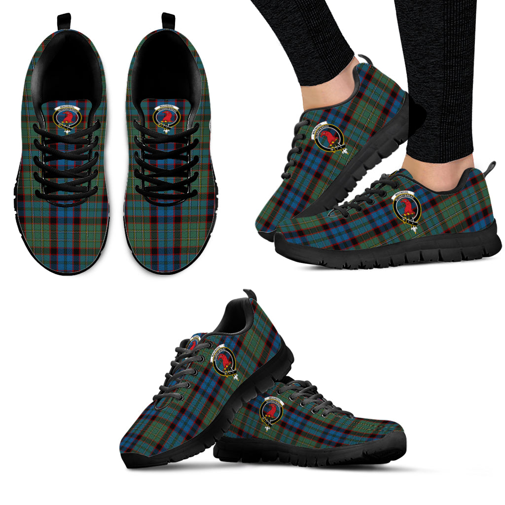 MacNicol Hunting Tartan Sneakers with Family Crest - Tartan Vibes Clothing