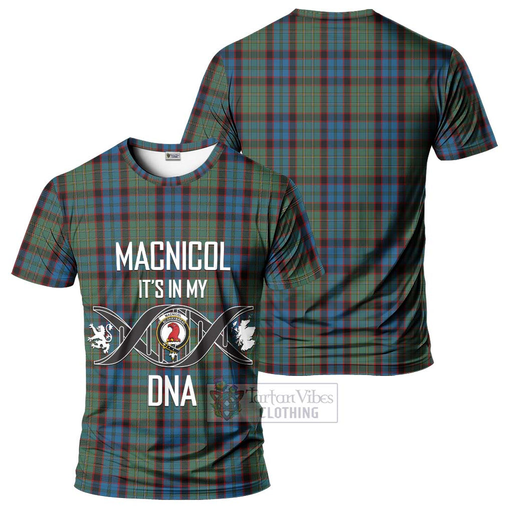 MacNicol Hunting Tartan T-Shirt with Family Crest DNA In Me Style - Tartan Vibes Clothing