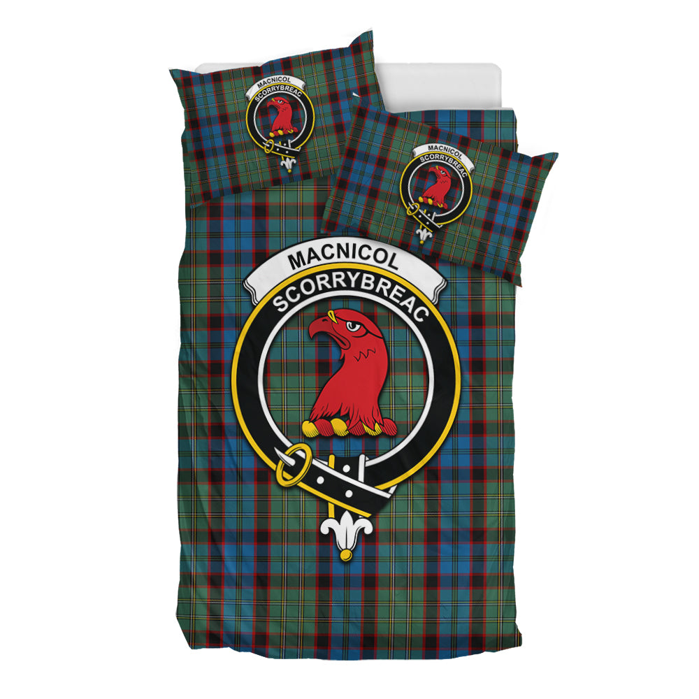 MacNicol Hunting Tartan Bedding Set with Family Crest - Tartan Vibes Clothing