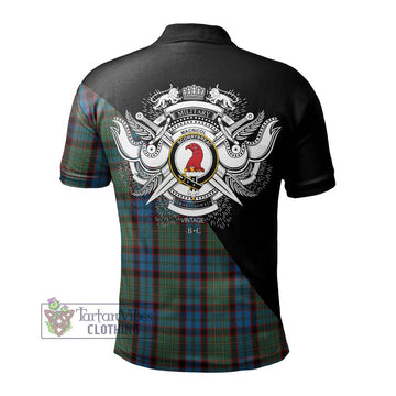 MacNicol Hunting Tartan Polo Shirt with Family Crest and Military Logo Style