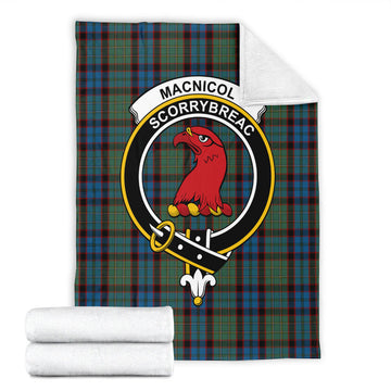 MacNicol Hunting Tartan Blanket with Family Crest