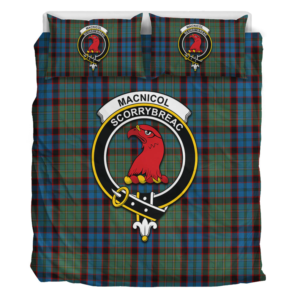 MacNicol Hunting Tartan Bedding Set with Family Crest - Tartan Vibes Clothing