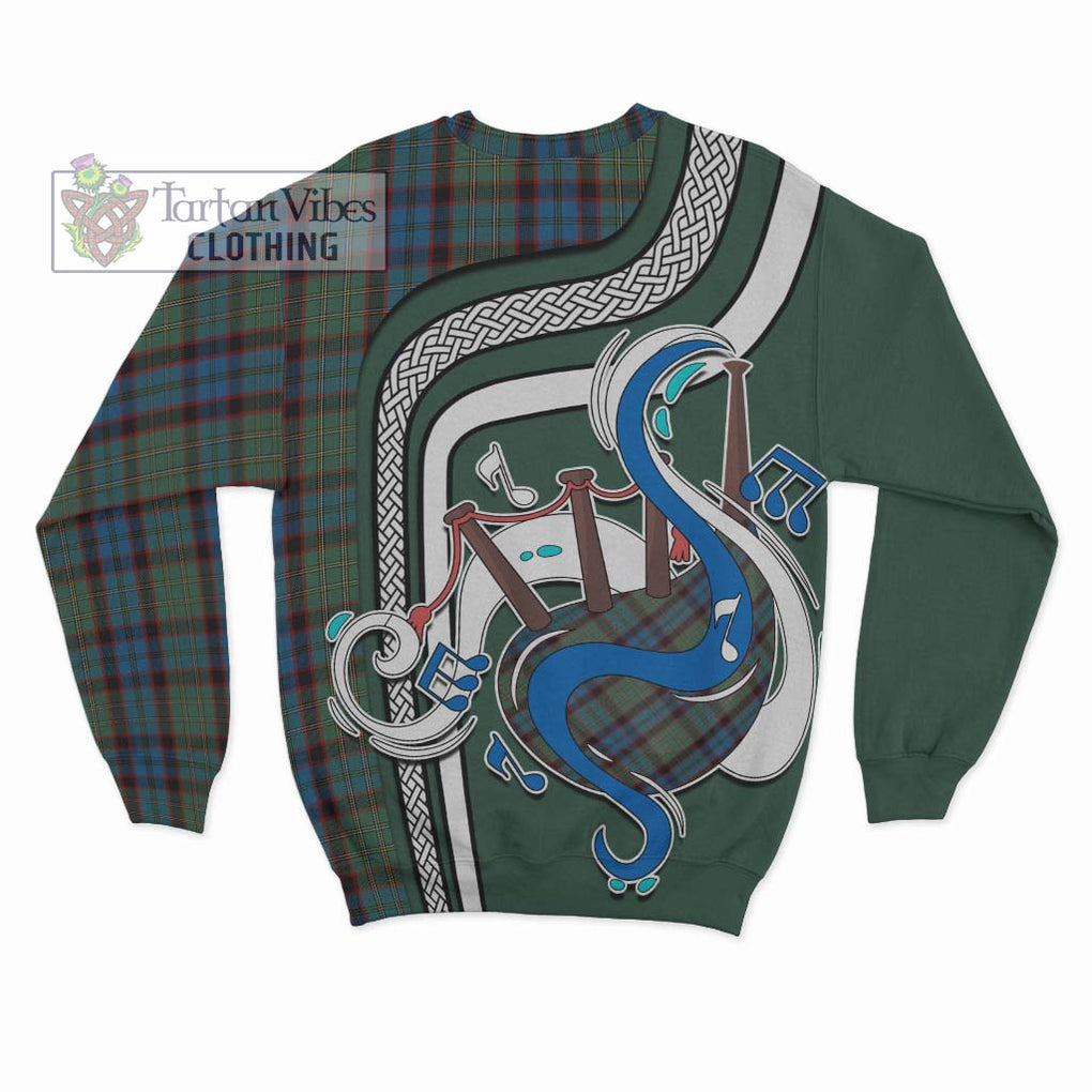 Tartan Vibes Clothing MacNicol Hunting Tartan Sweatshirt with Epic Bagpipe Style