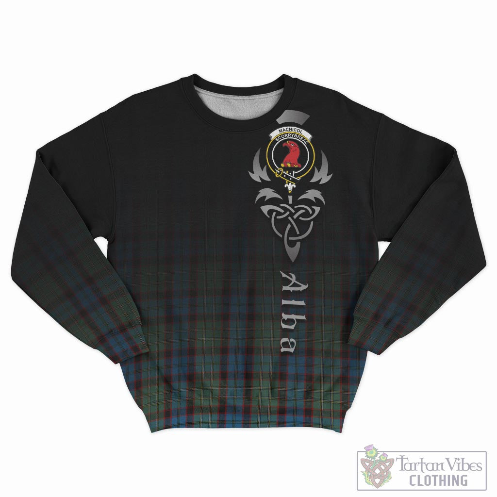 Tartan Vibes Clothing MacNicol Hunting Tartan Sweatshirt Featuring Alba Gu Brath Family Crest Celtic Inspired