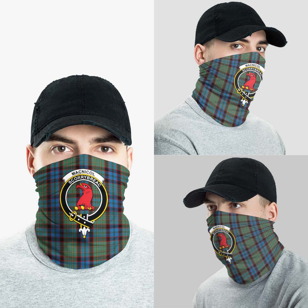 MacNicol Hunting Tartan Neck Gaiters, Tartan Bandanas, Tartan Head Band with Family Crest