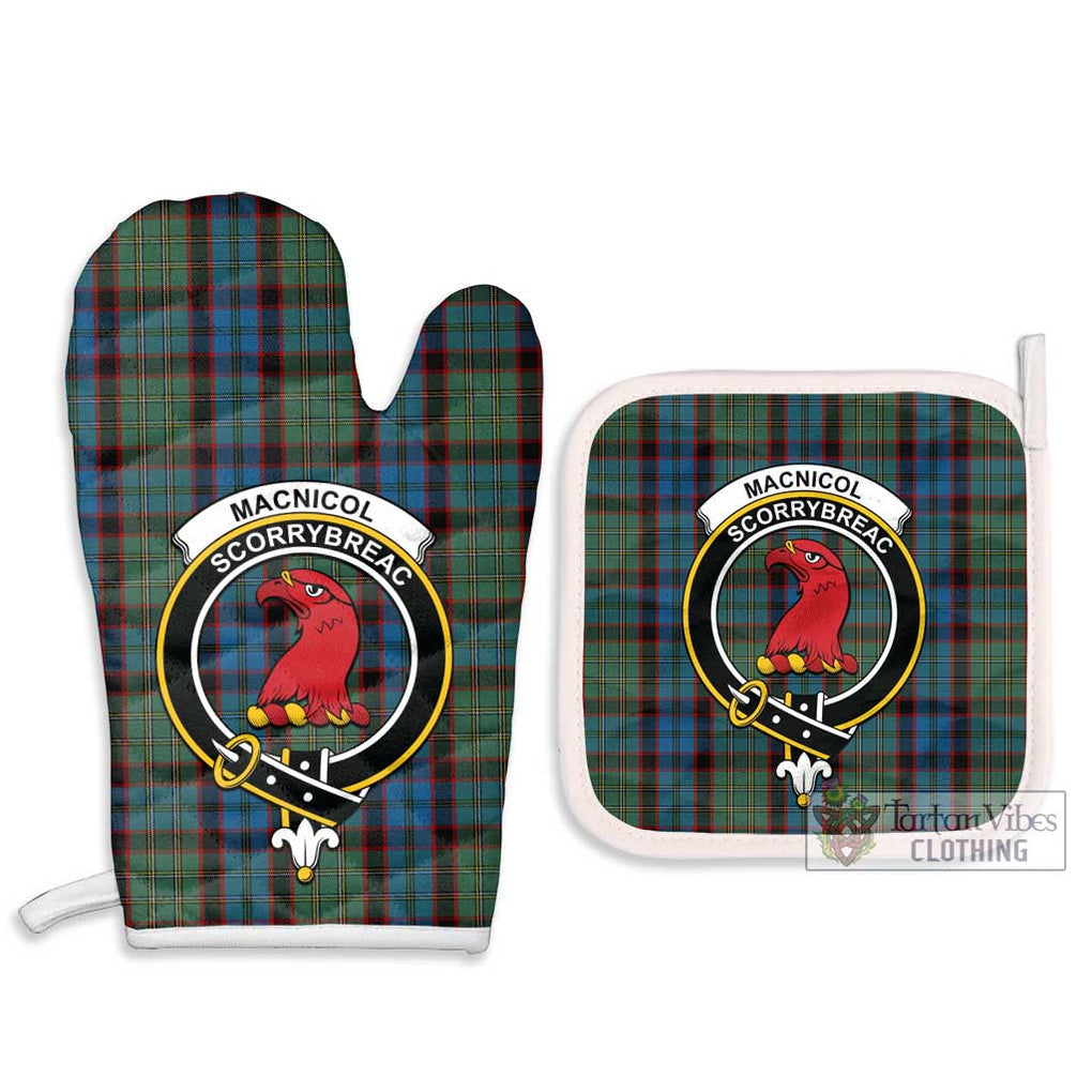 MacNicol Hunting Tartan Combo Oven Mitt & Pot-Holder with Family Crest Combo 1 Oven Mitt & 2 Pot-Holder White - Tartan Vibes Clothing