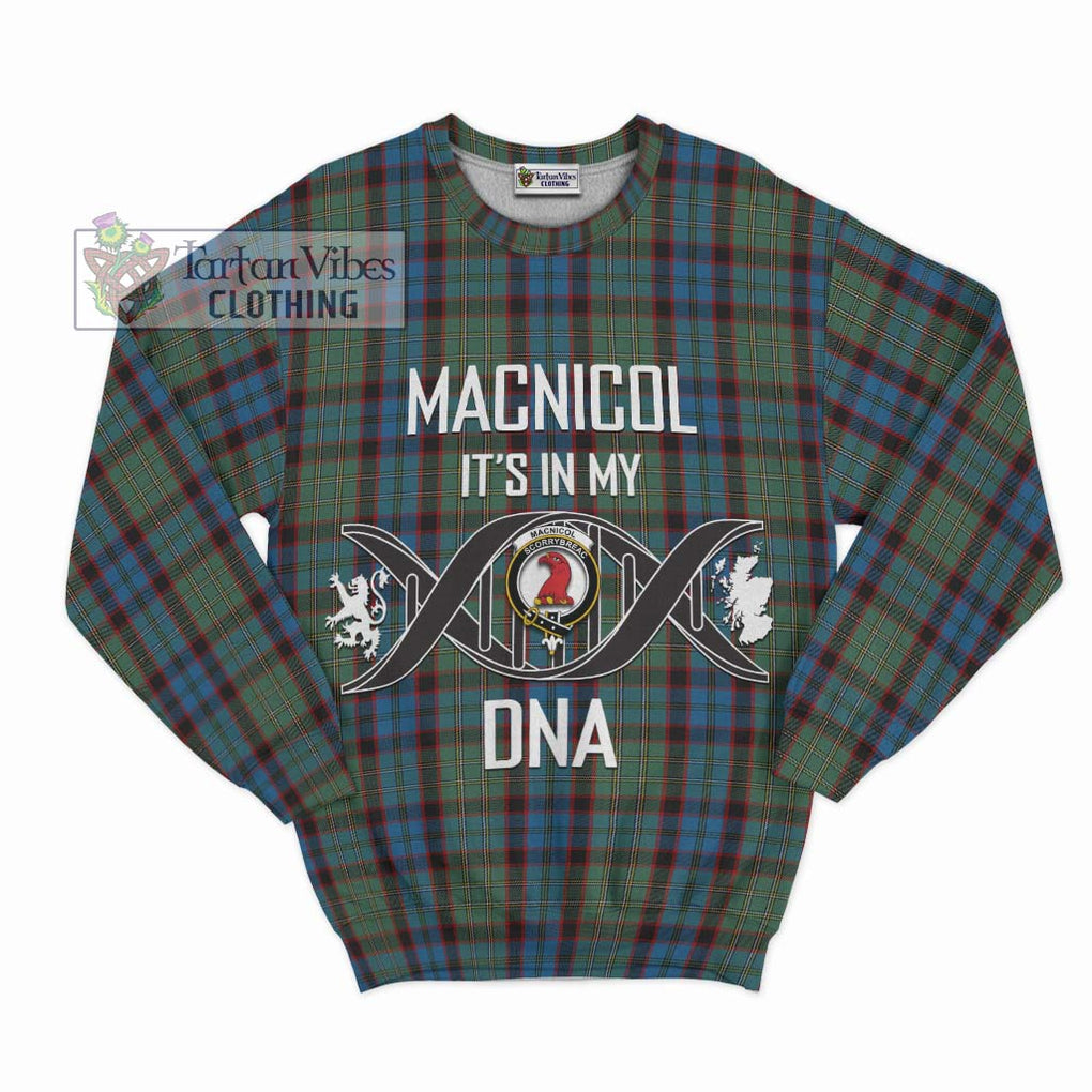 MacNicol Hunting Tartan Sweatshirt with Family Crest DNA In Me Style - Tartanvibesclothing Shop