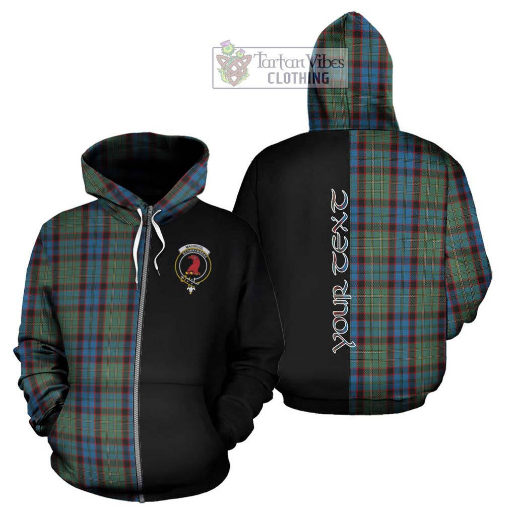 MacNicol Hunting Tartan Hoodie with Family Crest and Half Of Me Style - Tartanvibesclothing Shop