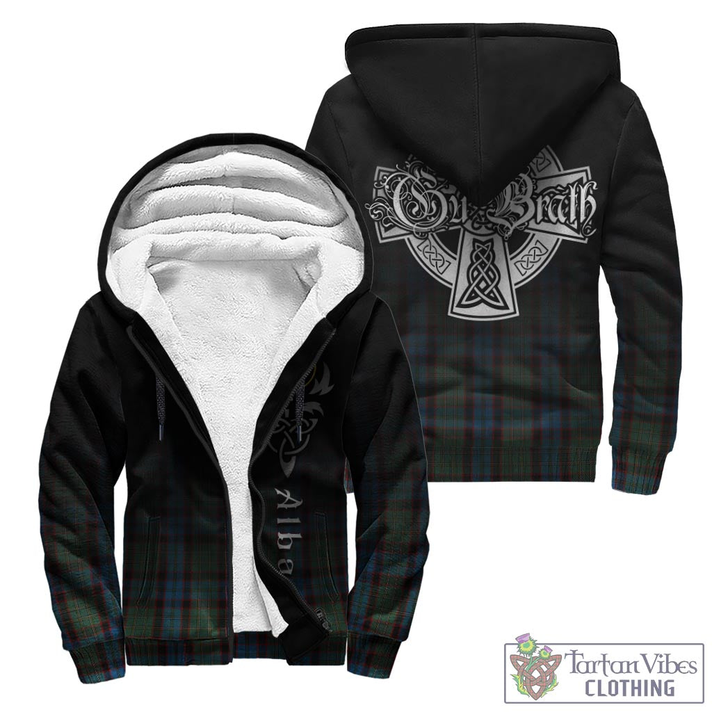 Tartan Vibes Clothing MacNicol Hunting Tartan Sherpa Hoodie Featuring Alba Gu Brath Family Crest Celtic Inspired